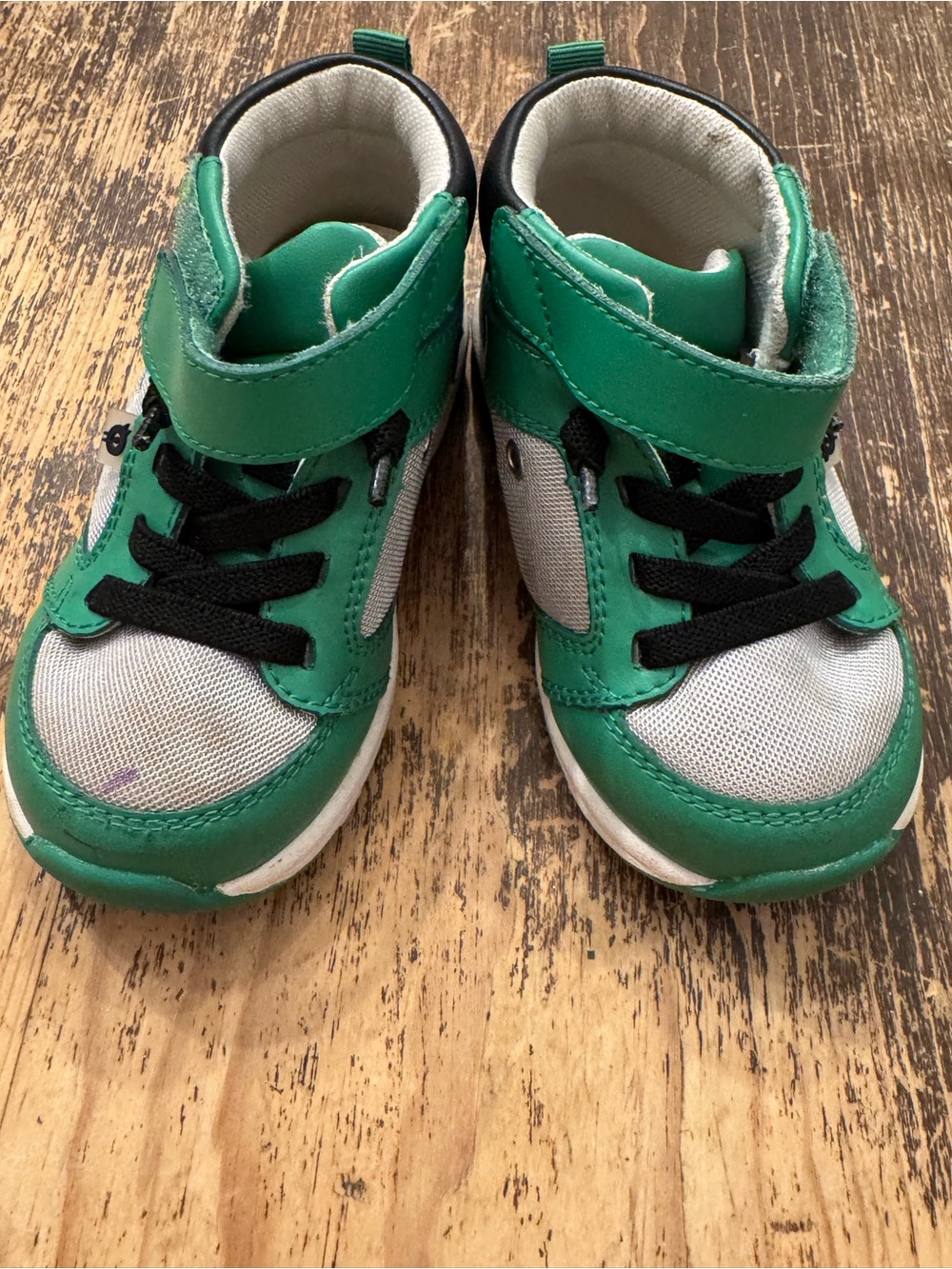Old Soles Green and Black Toddler Sneakers with Velcro Strap